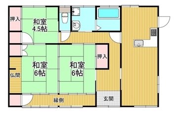 (内観/間取り2)霧島市　国分広瀬　中古住宅　平屋