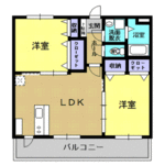 (内観/間取り1)霧島市　賃貸マンション　2LDK　家賃5