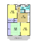 (内観/間取り1)霧島市　賃貸マンション　3DK　家賃53